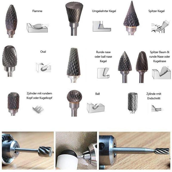10 in 1 Tungsten Steel Grinding Head (10PCS) | Bowlift
