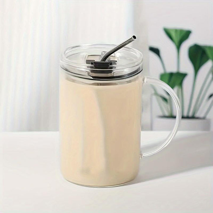 BowLift | Large Glass Cup withLid & Straw