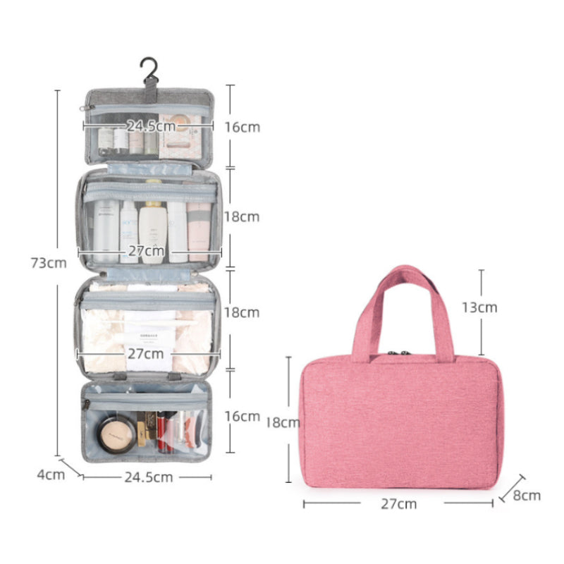 BowLift | Travelique Travel Cosmetic Organizer | Compact & Water-Repellent | With 4 Compartments & 360° Hook | For Women & Men
