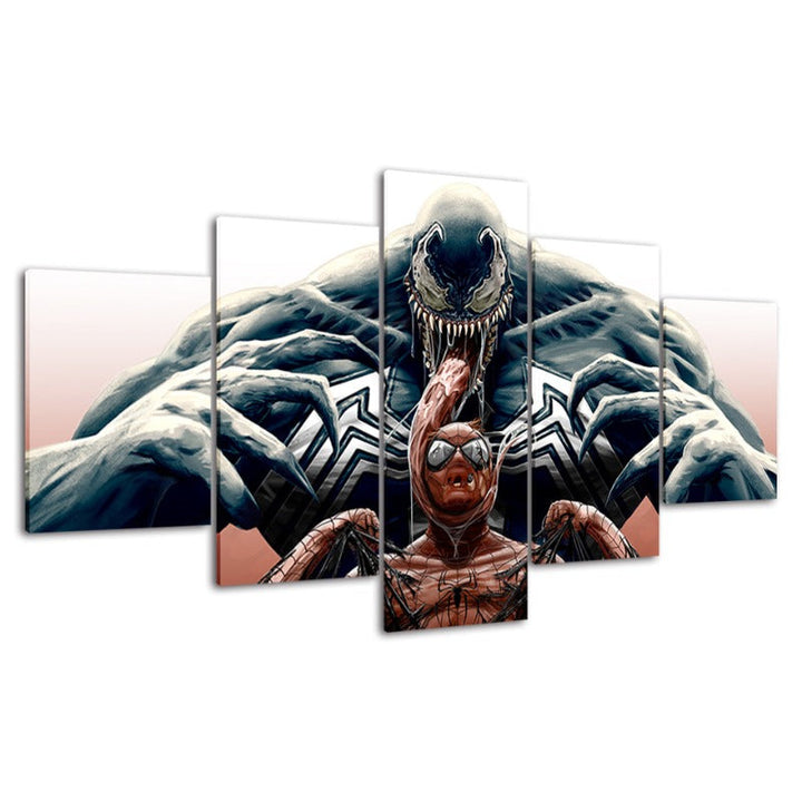 Spider Man vs Venom 5 Piece Canvas Wall Art | High-Definition Prints | Bowlift