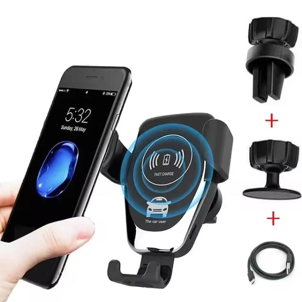 BowLift | Wireless Car Charger & Phone Mount - Fast Charging Holder for iPhone 14 & All Smartphones