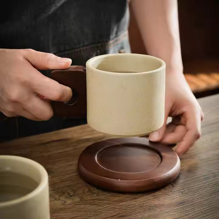 BowLift | Modernist Ceramic Wooden Pallet Mug