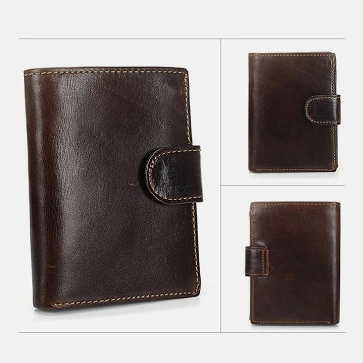 Vintage Leather PU Wallet with three compartments and multiple slots | Bowlift