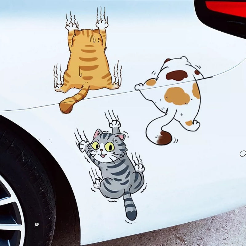 Cute cat comic stickers for cars | Bowlift