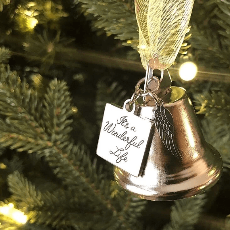 Christmas Tree Memorial Ornaments Angel Wings Bell Pendant Hanging Decoration | Bowlift