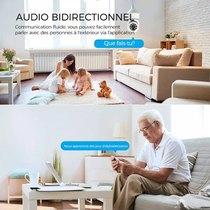 Wireless security camera without cables with light bulb | Bowlift
