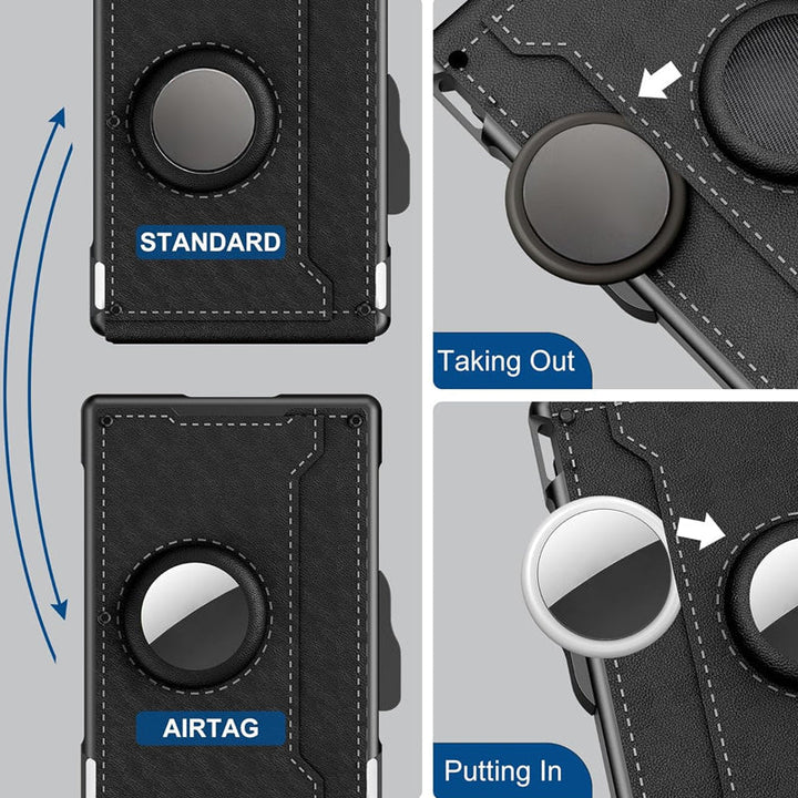 BowLift | Men's Business Style PU Leather Card Slots for AirTag
