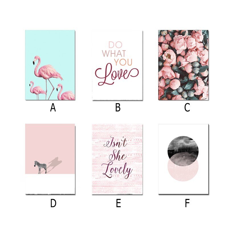 Nordic Warm Pink Flamingo - Canvas Wall Art Painting | Bowlift