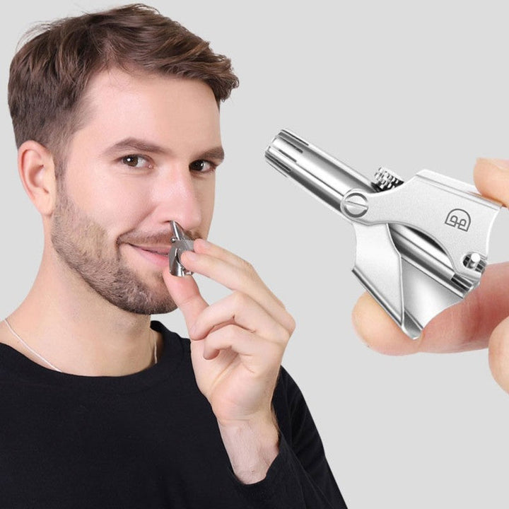 BowLift | Portable Stainless Steel Manual Waterproof Nose Hair Trimmer, for Men and Women