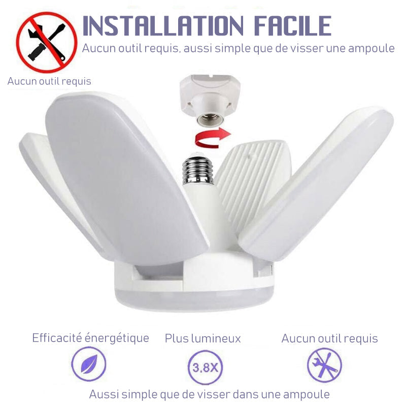 Foldable deformable universal garage lamp | Bowlift