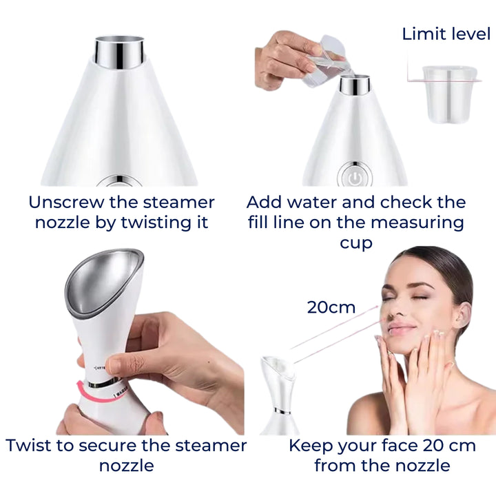 GlowMist | Facial Steamer – Deep Pore Cleanse – Fine Mist Technology – At-Home Skincare Bowlift