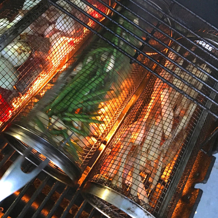 BowLift | Stainless Steel Rolling Grill Basket