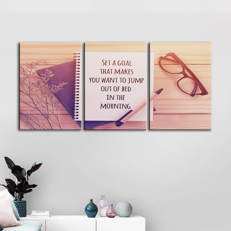 Set A Goal 3 Piece - Canvas Wall Art Painting | Bowlift