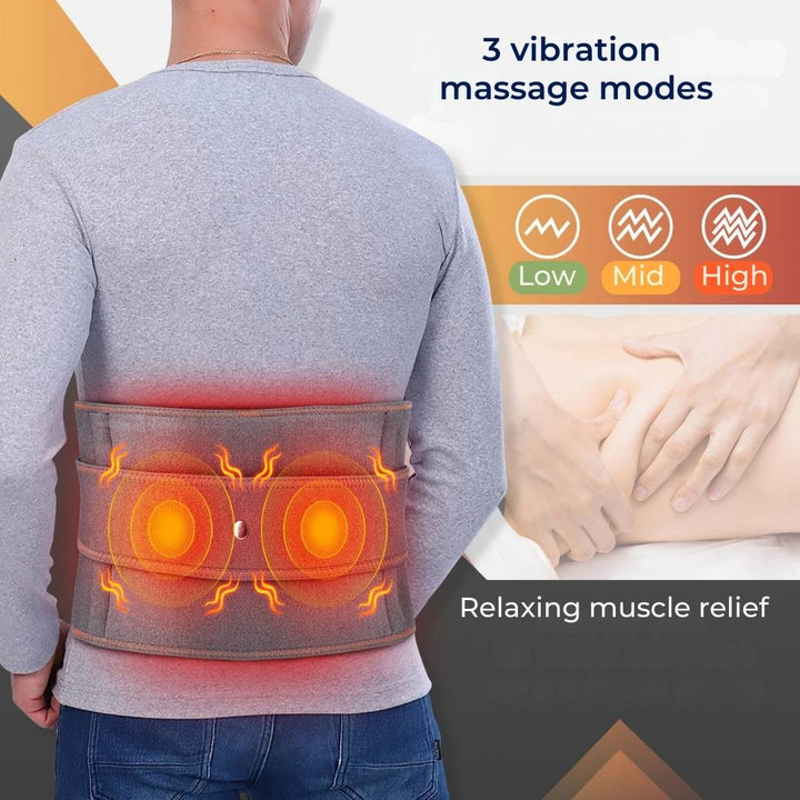 ThermaRelief Heated Belt for Back Pain | Red Light Therapy - Adjustable Belt - Relieves Back Pain - Relieves Muscle Tension - Improves Circulation Bowlift