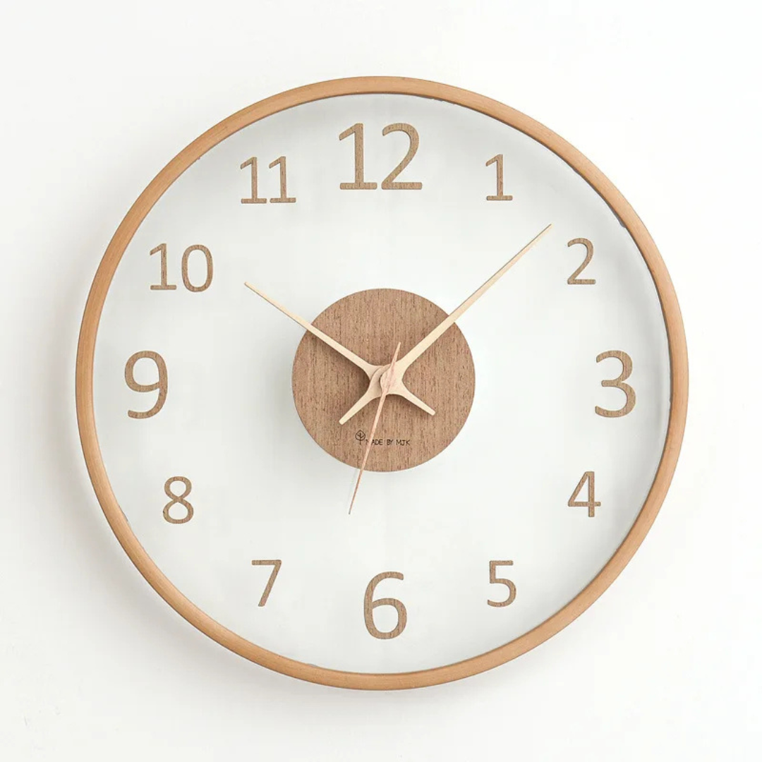 BowLift | Modern Wooden Clock with Glass Front Metron