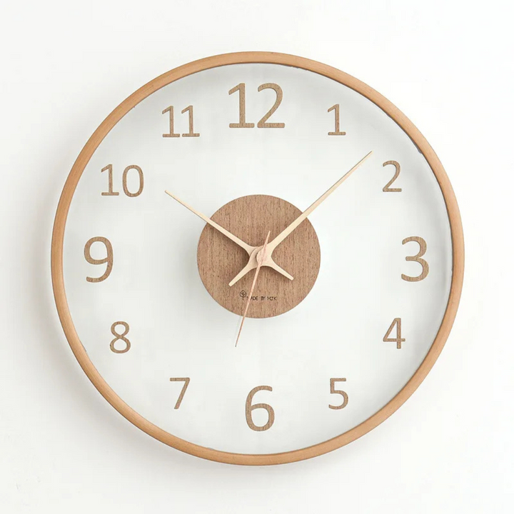 BowLift | Modern Wooden Clock with Glass Front Metron