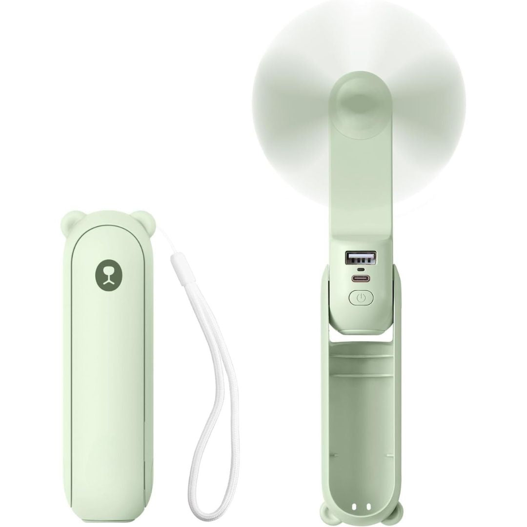 3 In 1 Handheld Mini Fan | USB Rechargeable, Foldable Design & Ideal for Travel, Camping, and Outdoor Activities | Bowlift