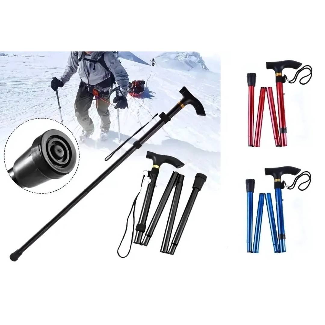StrideAid Folding Telescopic Walking Stick | Adjustable Cane - Ergonomic Handle - Non-Slip Tip for Mobility Support Bowlift