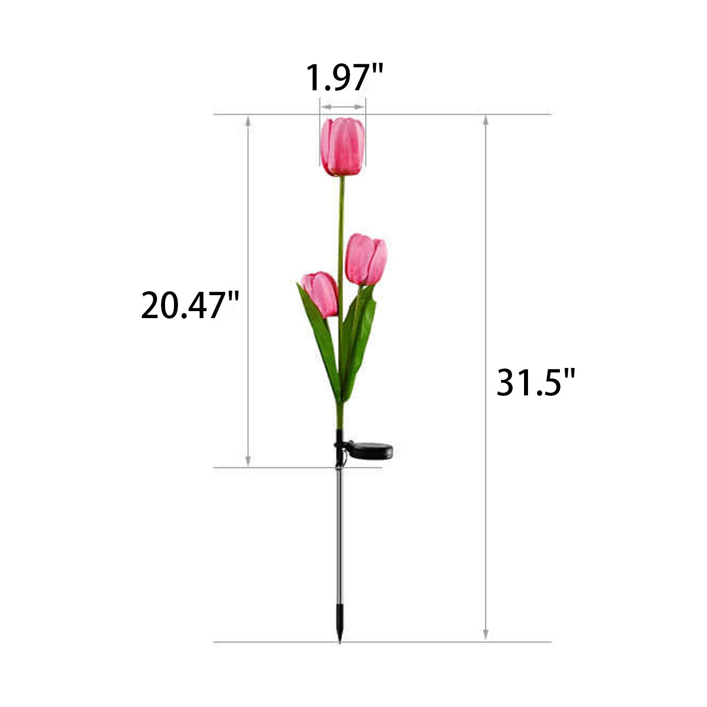 BowLift | Solar Tulip Lawn Light Outdoor Garden LED Tulip Flower Light Ground Stake Landscape Light