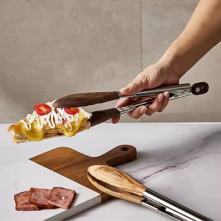 BowLift | Heritage Wood & Steel Tongs | Set of 2