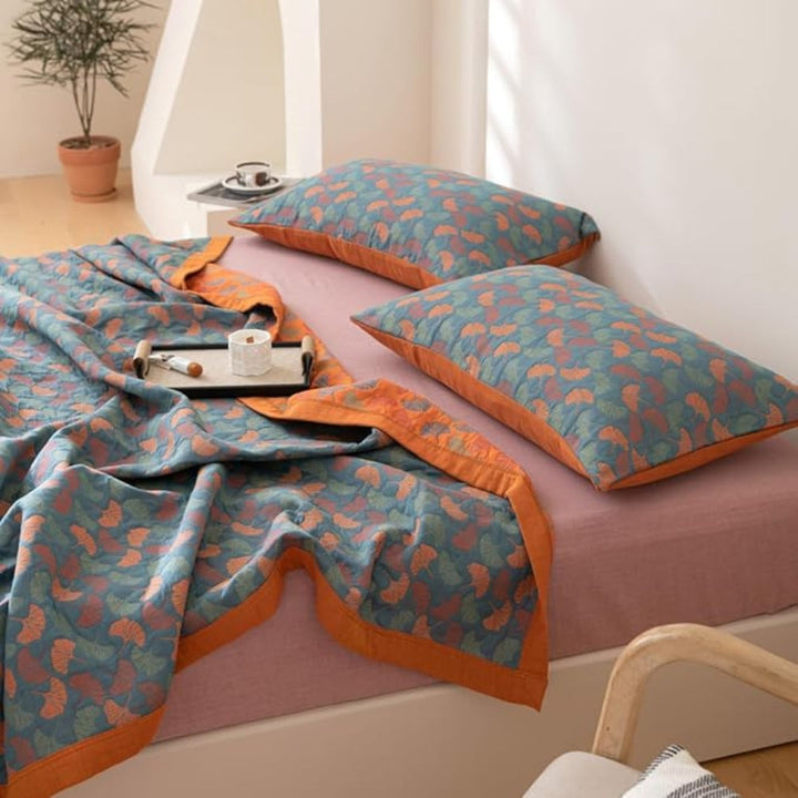 BowLift | Ginkgo Leaf Print Reversible Blanket