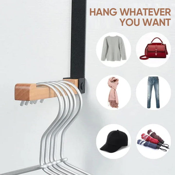 Foldable Wood Over The Door Hooks | Bowlift