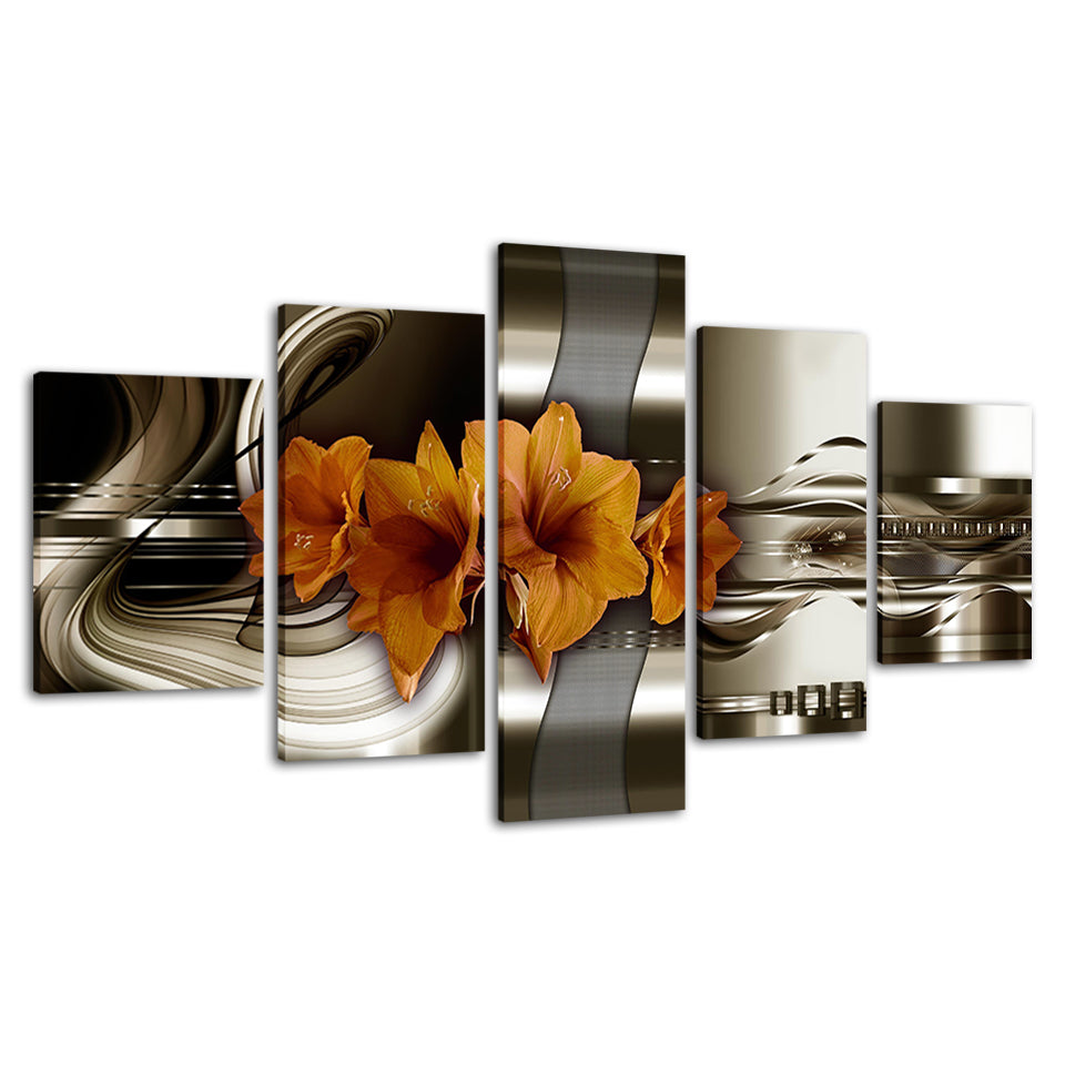 Desaturated Amaryllis 5 Piece - Canvas Wall Art Painting | Bowlift