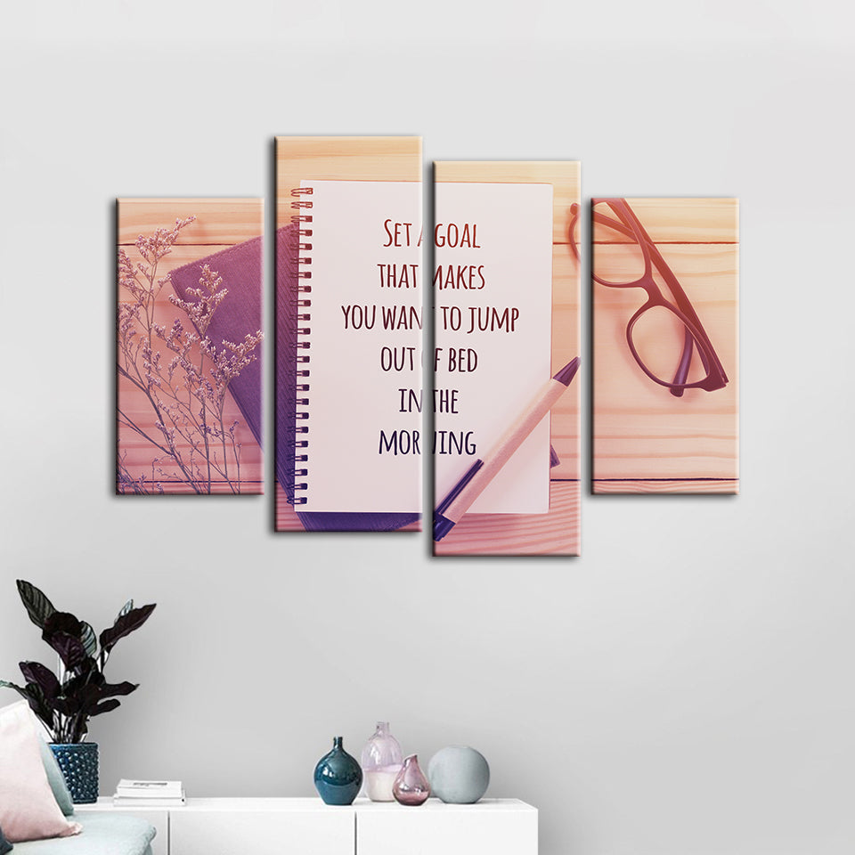 Set A Goal 4 Piece - Canvas Wall Art Painting | Bowlift