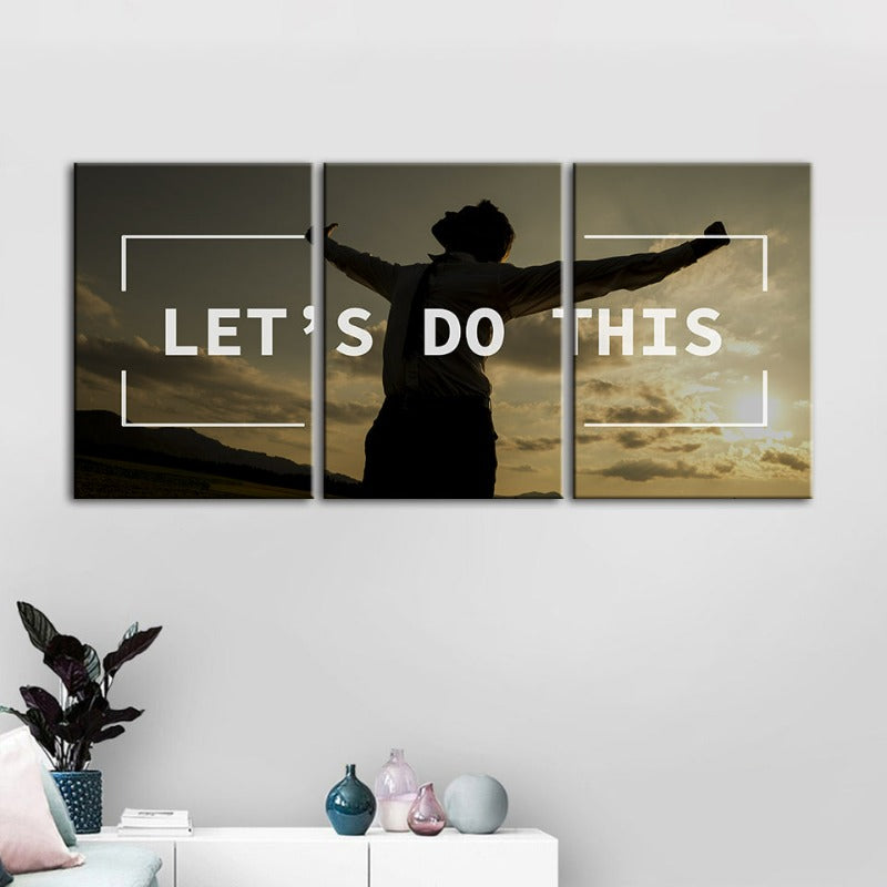 Let's Do This-Canvas Wall Art Painting 3 Pieces | Bowlift