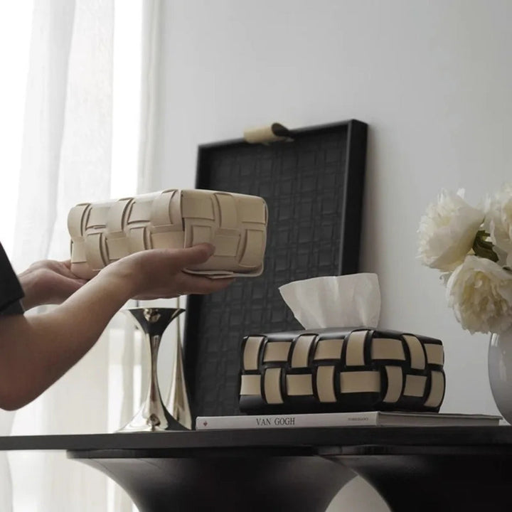 BowLift | Braided Vegan Leather Tissue Holder