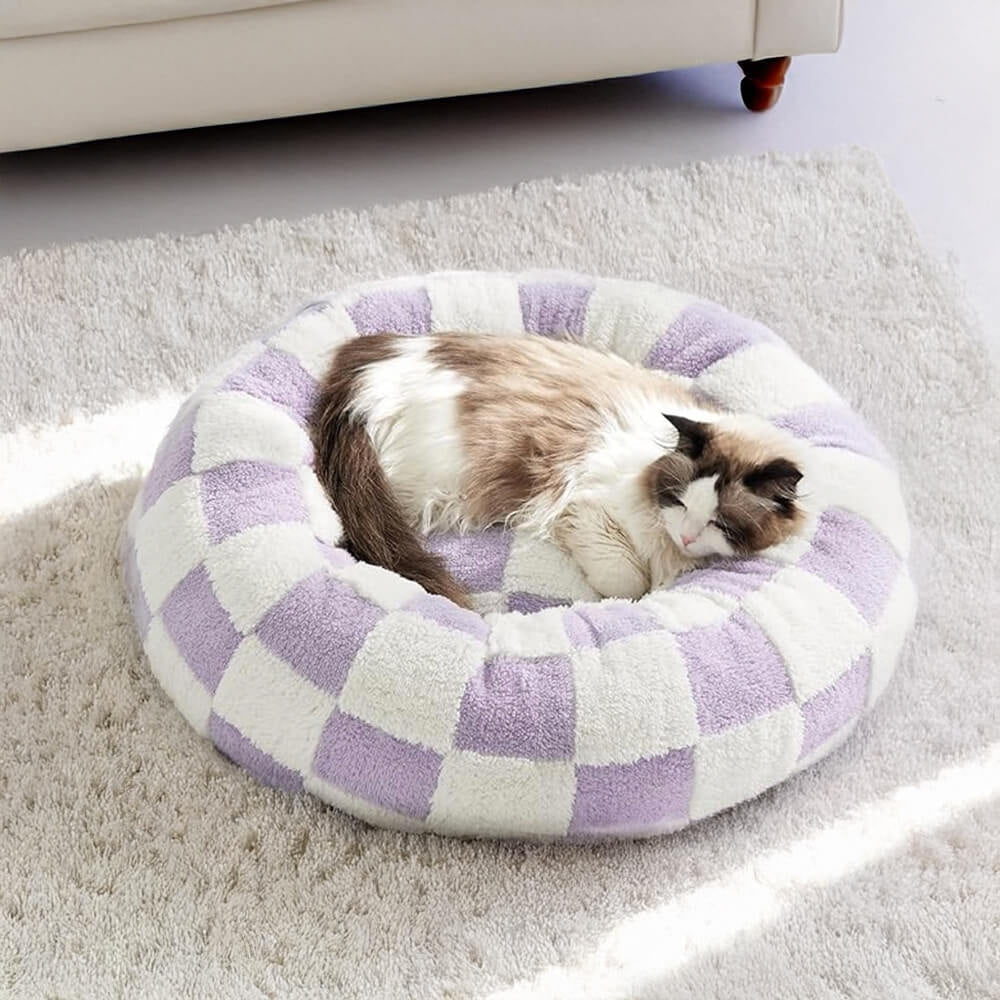 BowLift | Snuggle Floral Checkerboard Pet Bed
