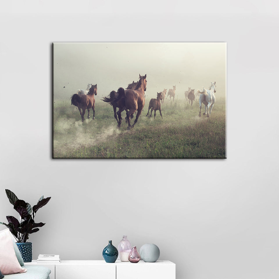 Running Horses - Canvas Wall Art Painting | Bowlift
