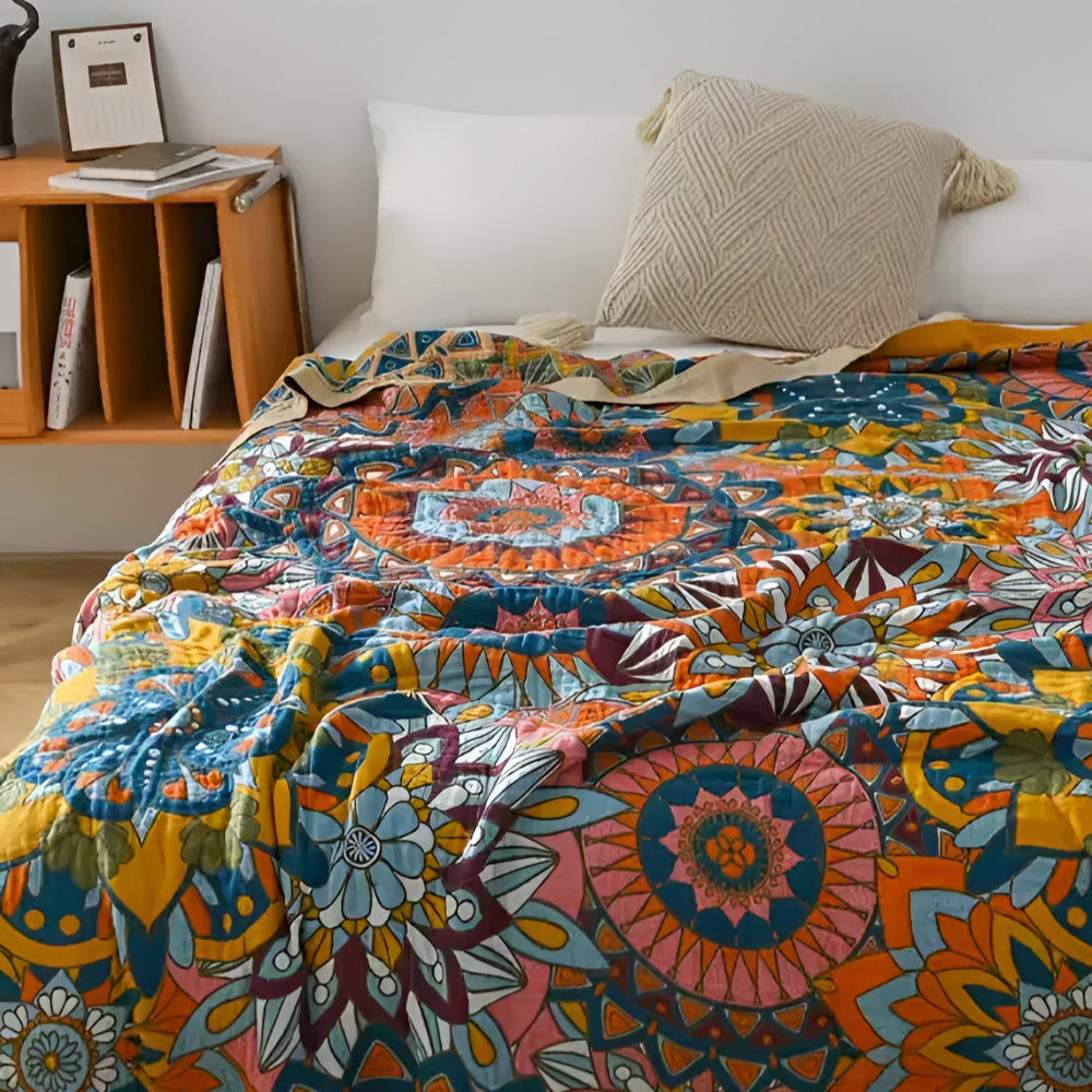 BowLift | Moroccan Floral Jacquard Cotton Blanket