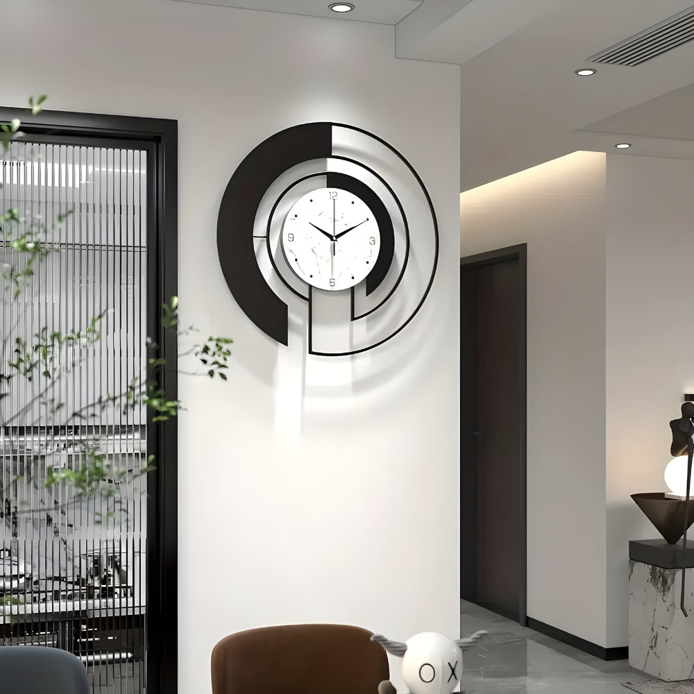 Quiet geometric wall clock with peaceful run for tranquil spaces Bowlift