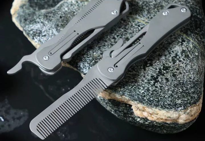 BowLift | Pure Titanium Folding Comb - Anti-Static Travel Massage Comb