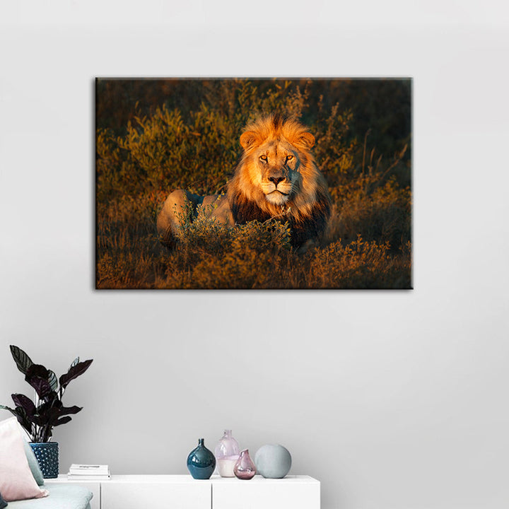 Divine Sunset Lion - Canvas Wall Art Painting | Bowlift