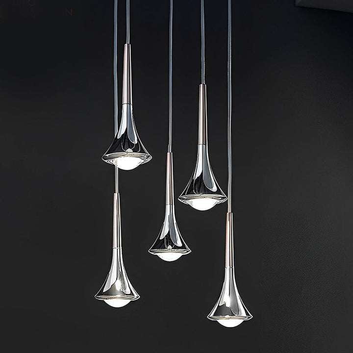 BowLift | LumiDrop Nordic Design Pendant Light | Drop Shape | Elegant LED Light for Dining Room & Living Room | In Black, Gold & Chrome