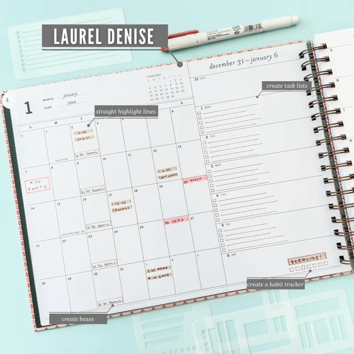 BowLift | Journal Stencil Set | Reusable Mylar Templates | Bullet Planner & Scrapbook Accessories
