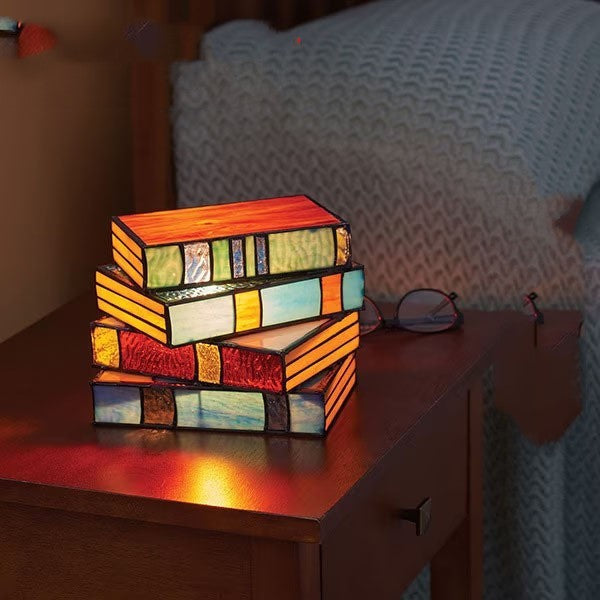 BowLift | Desk lamp with stacked books