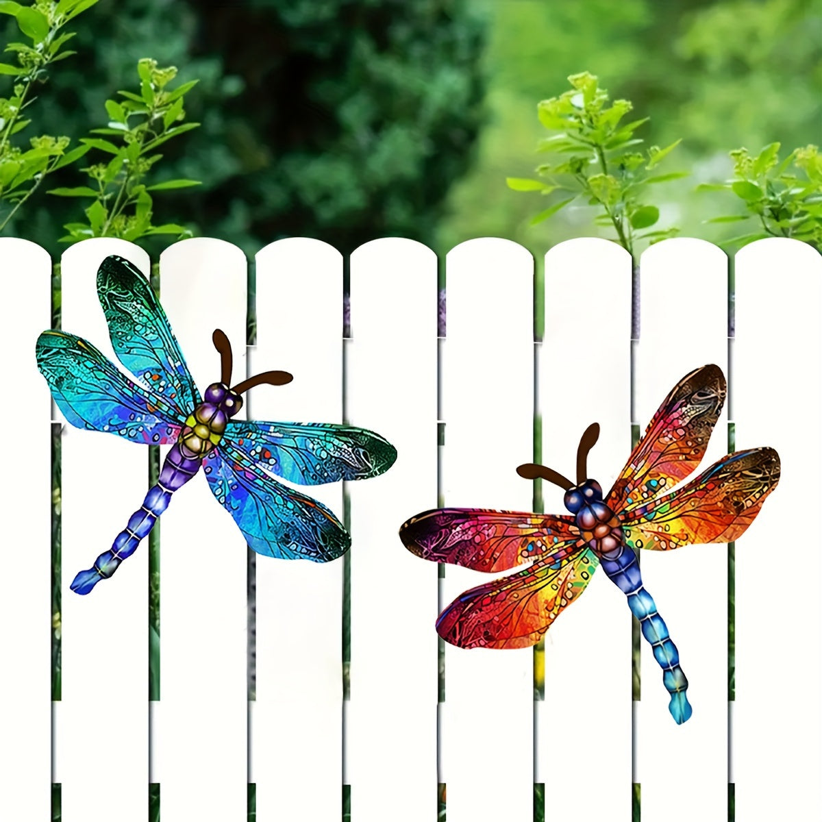BowLift | 1/2 piece vibrant dragonfly wall art made of metal – artistic outdoor decoration for gardens, homes, and events – durable, versatile, and eye-catching – a perfect gift idea for any occasion