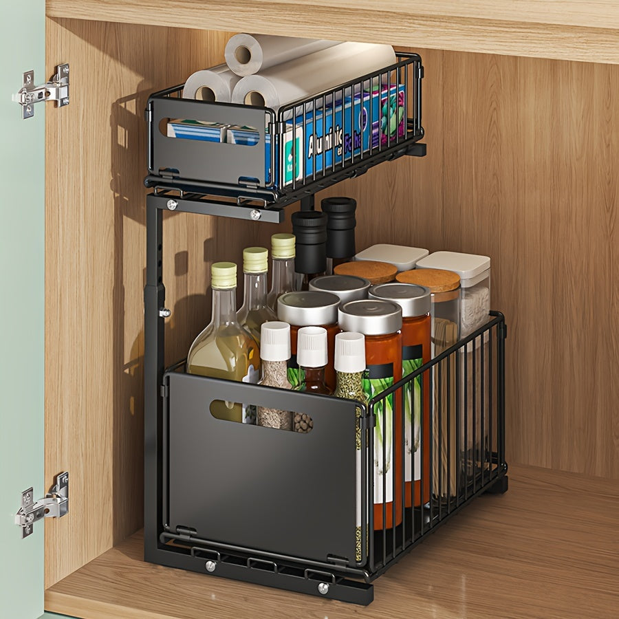 Pull-out Under-Cabinet Organizer 2 Levels | Bowlift