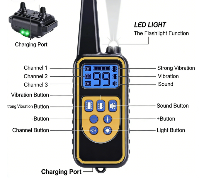 BowLift | 800M Rechargeable Electric Dog Training Collar | Waterproof, Remote Control & Ideal for Effective Dog Training
