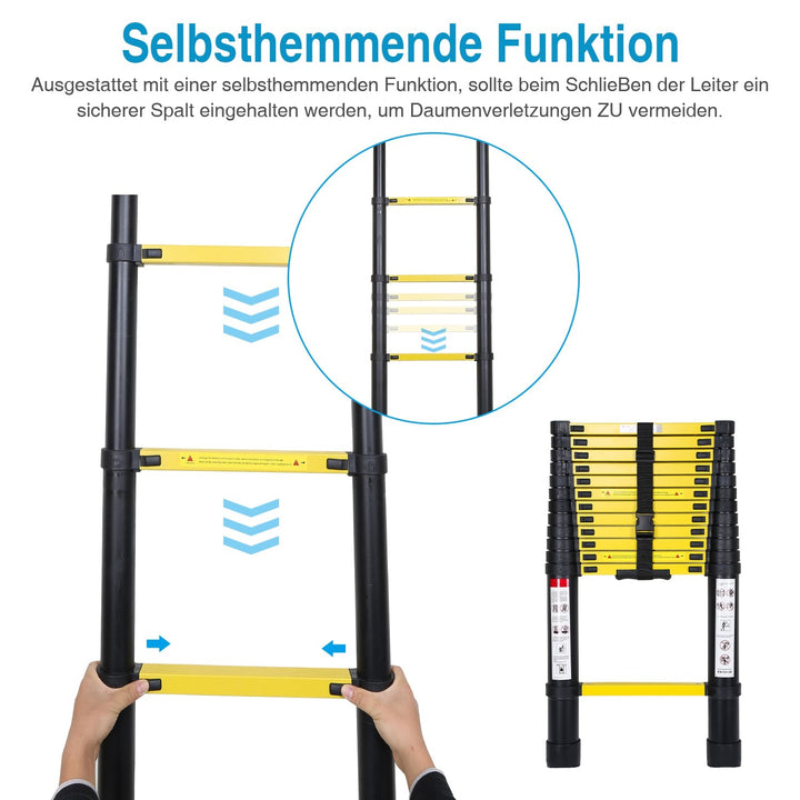 Telescopic Ladder Aluminum with Removable Hook | Bowlift