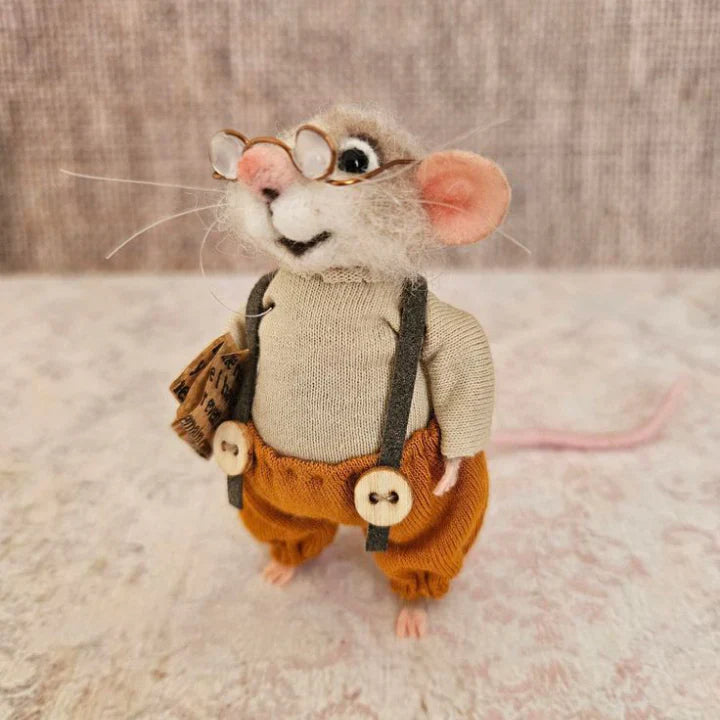 BowLift | Handmade Felted Mouse Decoration | Eco-Friendly Wool | Holiday Ornament & Gift