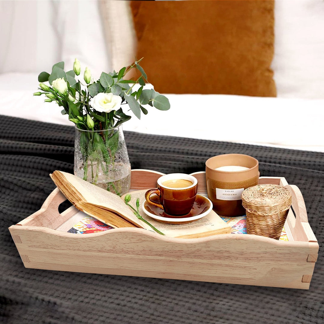 BowLift | DIY Diamond Painting Wooden Tray Food Tray with Handle Living Room Decoration Mandala Wooden Tray Kit
