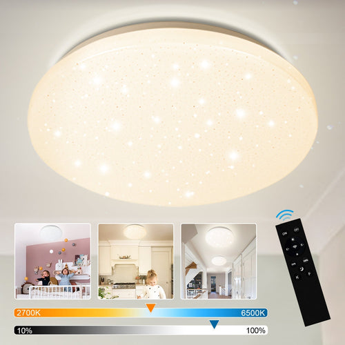 24W LED Ceiling Light Dimmable with Starry Sky Effect | Bowlift