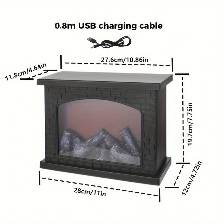 BowLift | Cozy rectangular fireplace lantern stove lamp - Realistic simulation flame lights