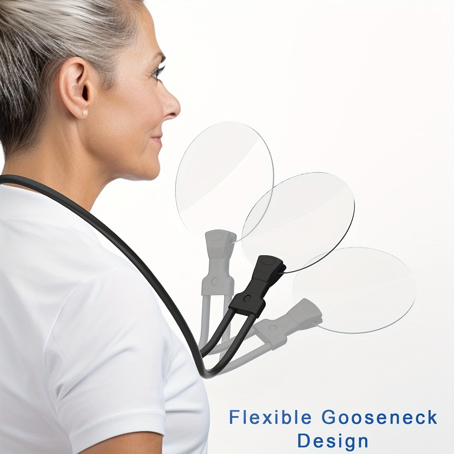 BowLift | 5X Magnifying Glass Pro – Hands-free adjustable neck loupe for seniors and people with visual impairments – Perfect for reading, sewing, crafting, and inspection