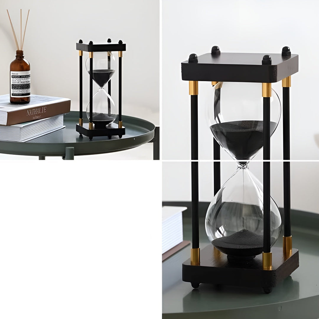 Free 60-minute hourglass – Creative Decorative Retro Design in Bowliftack | Metal Frame with Scratch-Resistant Base | Bowlift