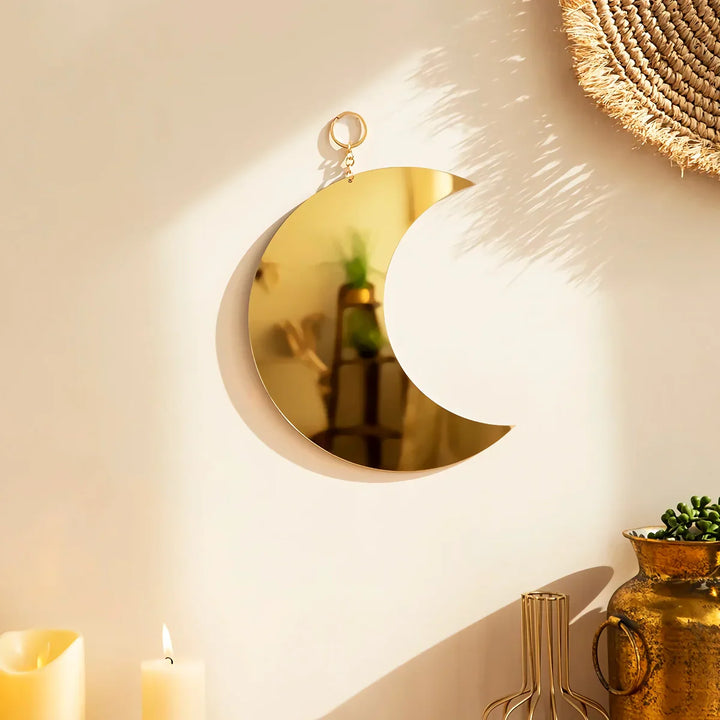 BowLift | Gold Moon Mirror Acrylic Hanging Decorative Wall Mirror